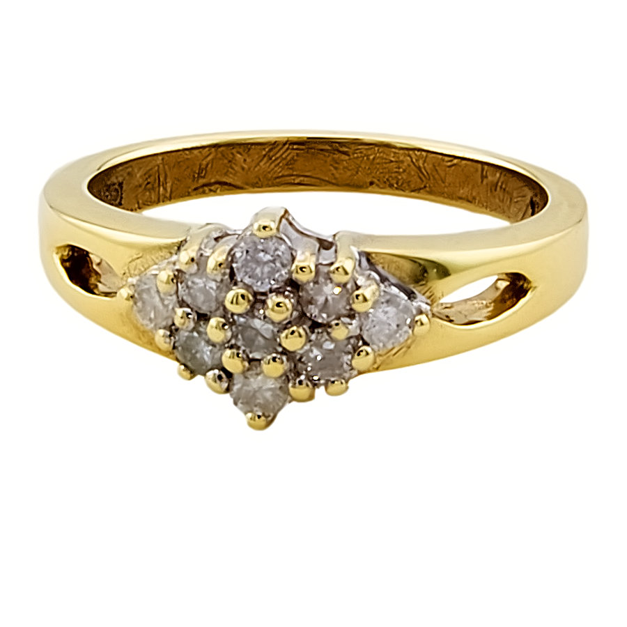 9ct gold Diamond 0.20cts Cluster Ring size J